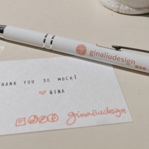 We got pens for my brand: GINALIUDESIGN!